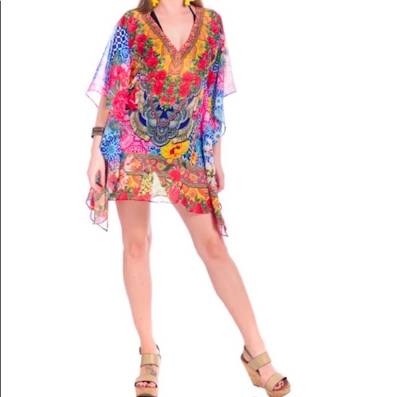 Floral Kaftan Mini Dress - www.joarbit.com Floral Kaftan Mini Dress - www.joarbit.com
